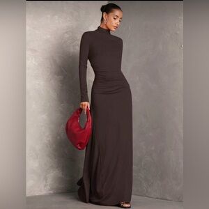 SHEIN Dark Brown Maxi Dress